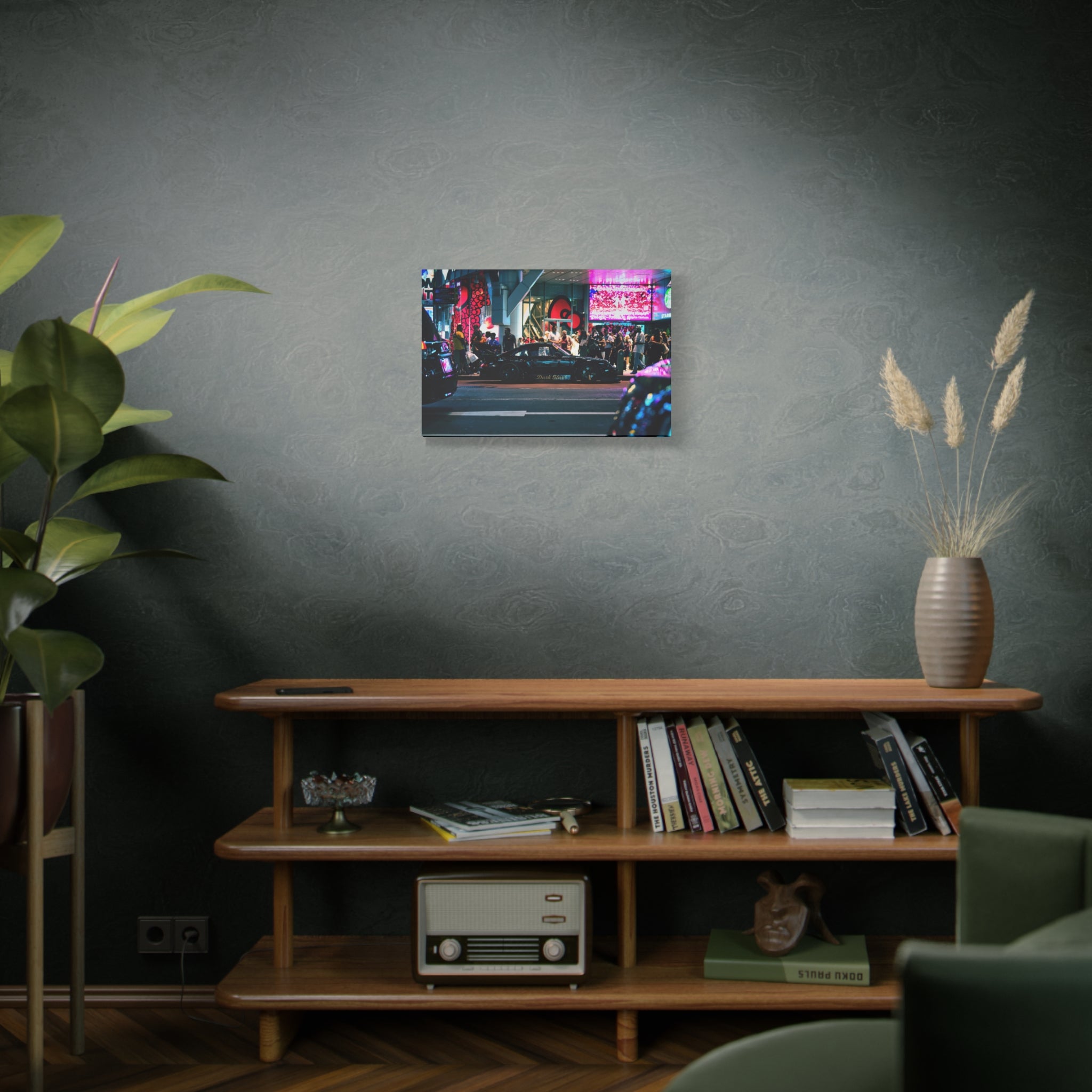 Porsche 911 Neon City Canvas Wall Art for Men – JDM Night Street Car Canvas Print
