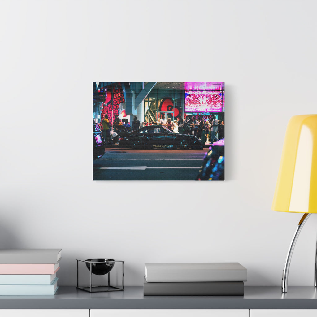 Porsche 911 Neon City Canvas Wall Art for Men – JDM Night Street Car Canvas Print