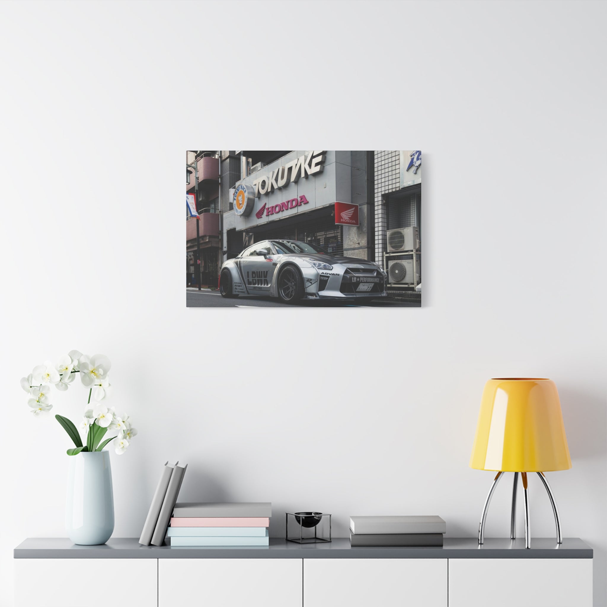 GT-R LBWK Street Build Canvas Wall Art for Men – JDM Tokyo Car Poster Print