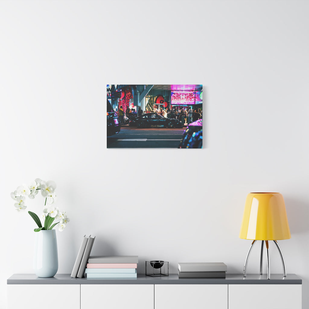 Porsche 911 Neon City Canvas Wall Art for Men – JDM Night Street Car Canvas Print