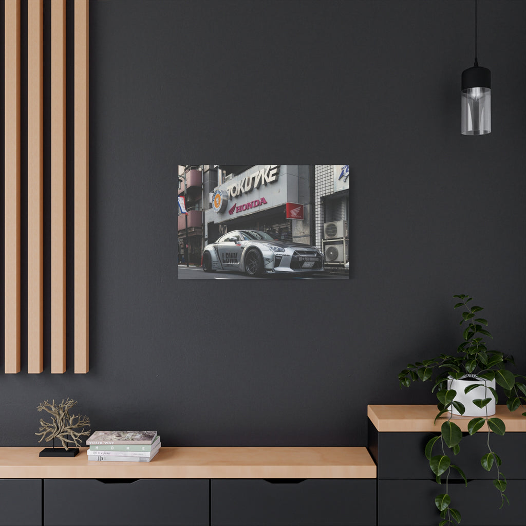 GT-R LBWK Street Build Canvas Wall Art for Men – JDM Tokyo Car Poster Print