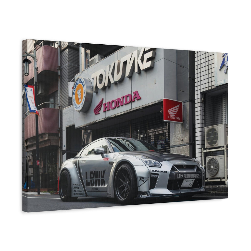 GT-R LBWK Street Build Canvas Wall Art for Men – JDM Tokyo Car Poster Print