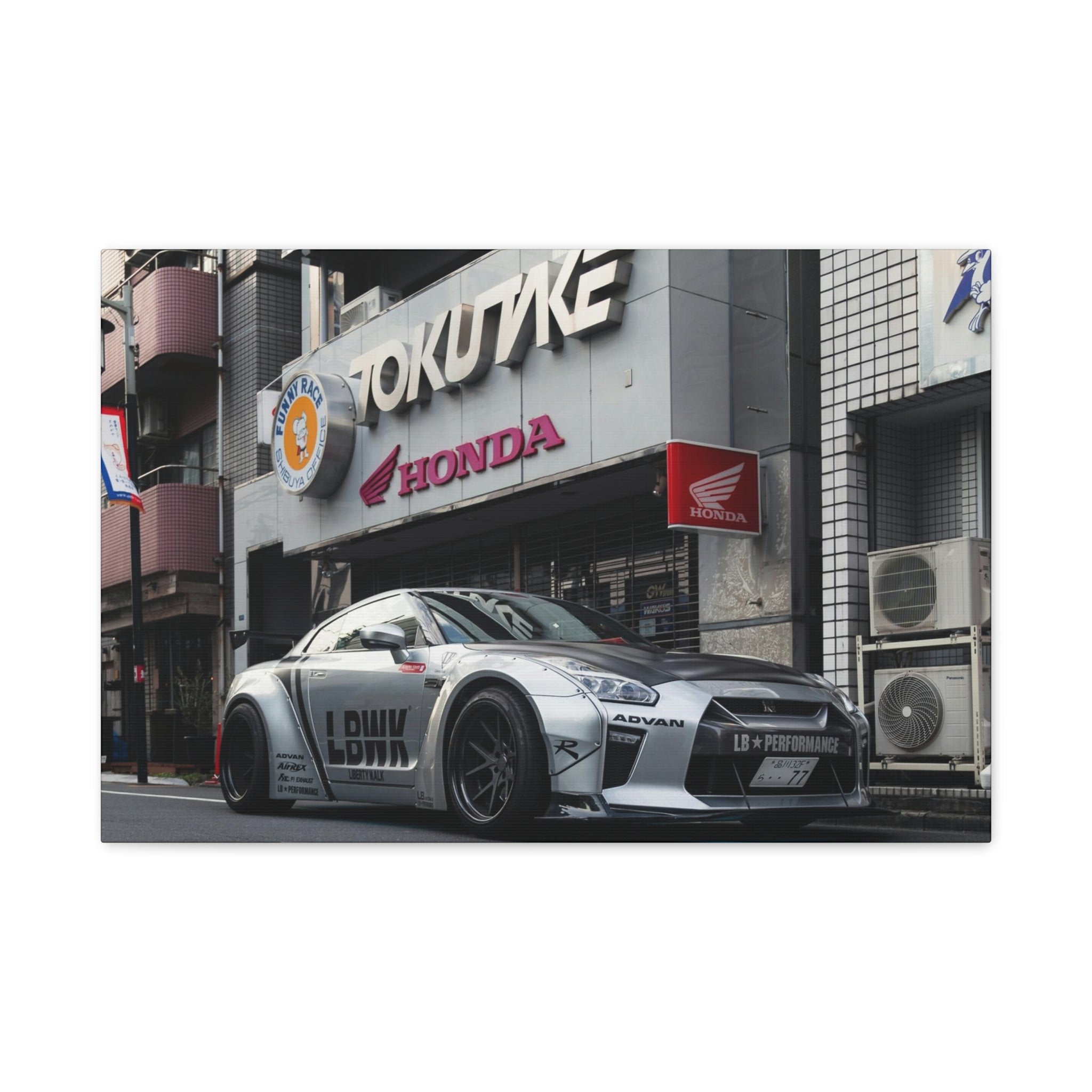 GT-R LBWK Street Build Canvas Wall Art for Men – JDM Tokyo Car Poster Print