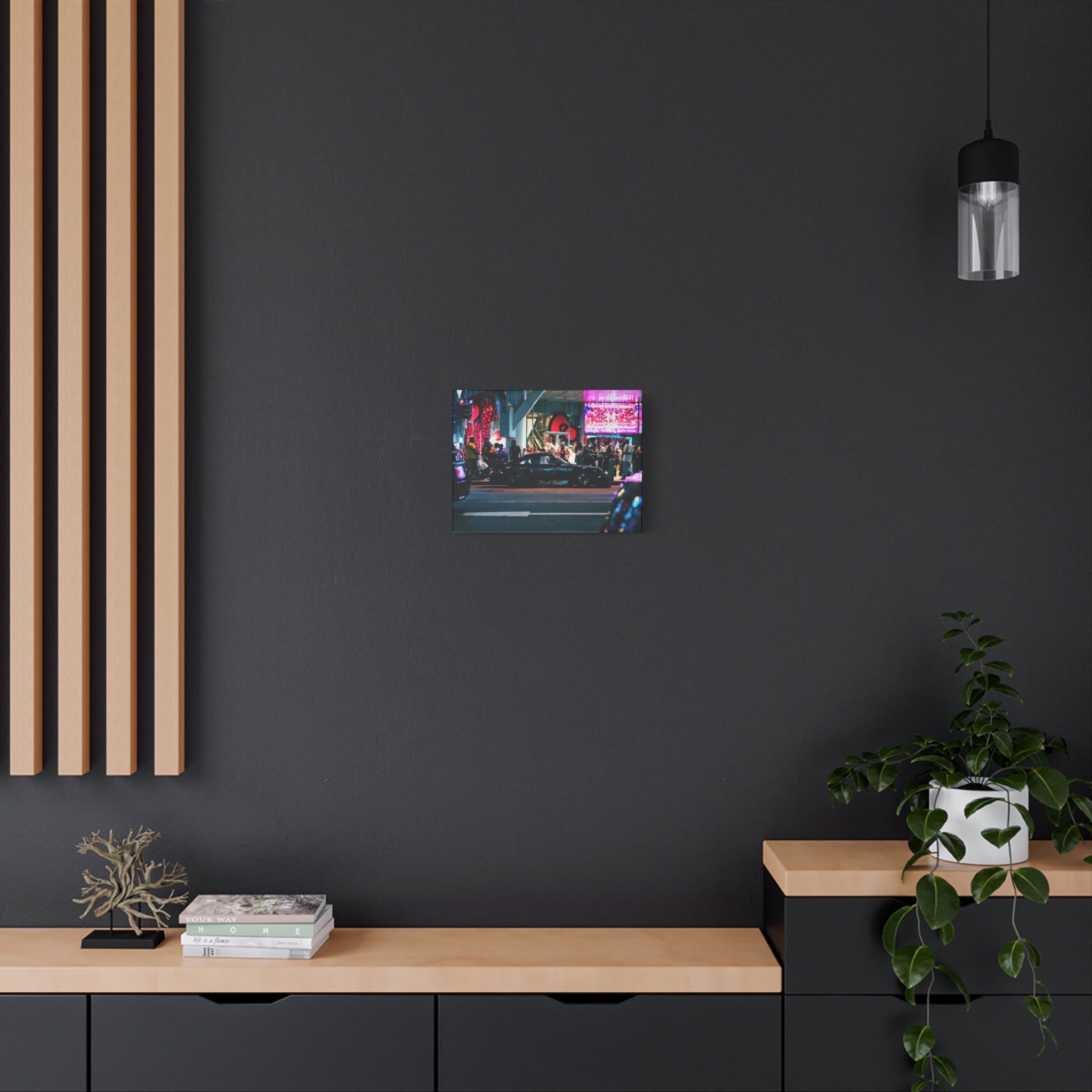 Porsche 911 Neon City Canvas Wall Art for Men – JDM Night Street Car Canvas Print
