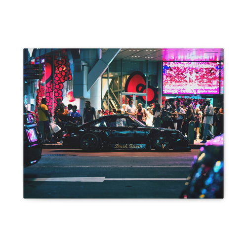 Porsche 911 Neon City Canvas Wall Art for Men – JDM Night Street Car Canvas Print