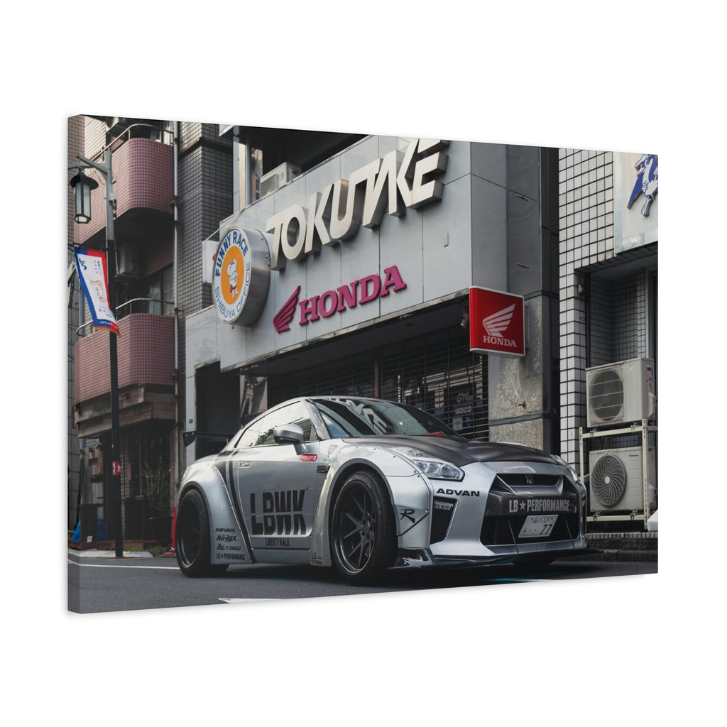GT-R LBWK Street Build Canvas Wall Art for Men – JDM Tokyo Car Poster Print