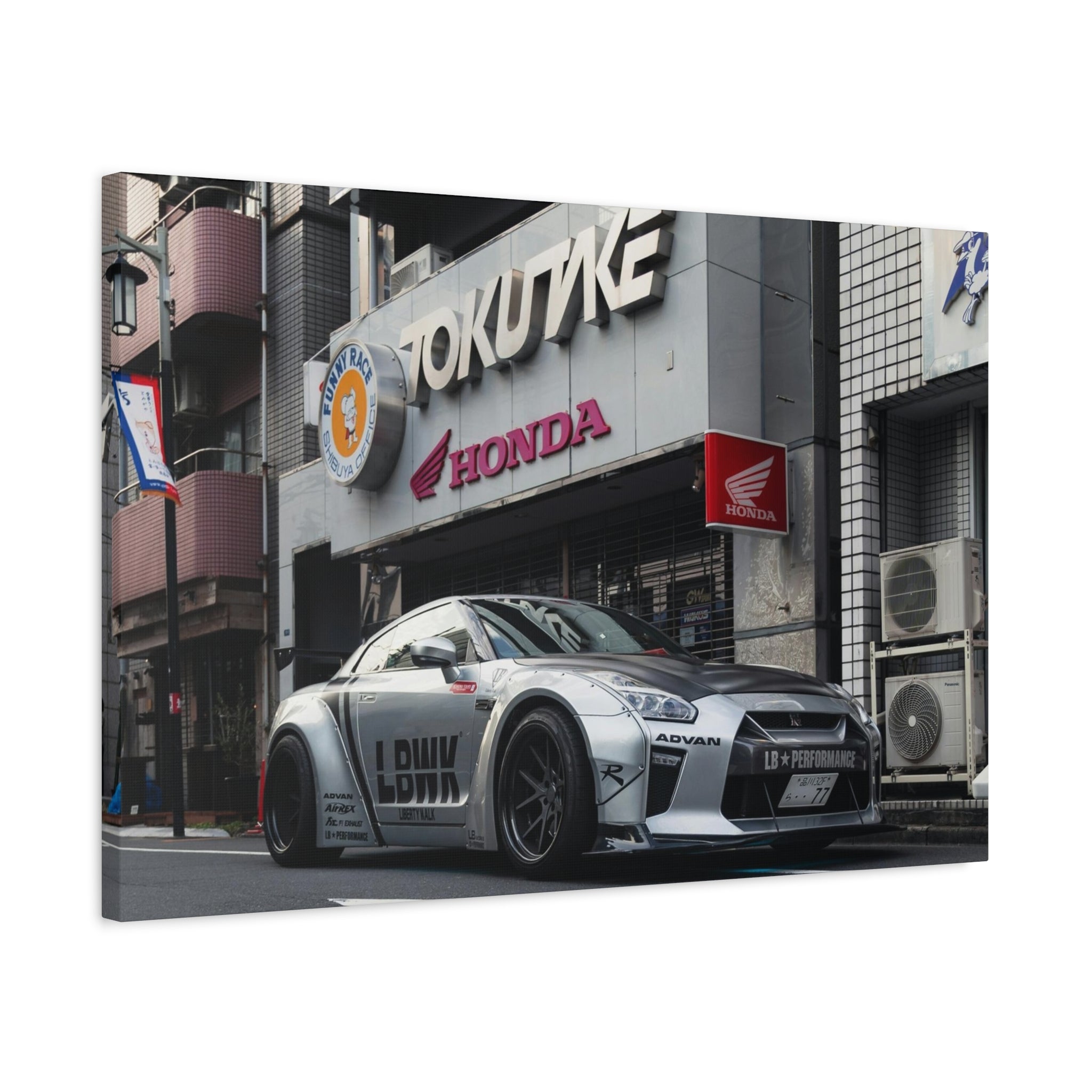 GT-R LBWK Street Build Canvas Wall Art for Men – JDM Tokyo Car Poster Print
