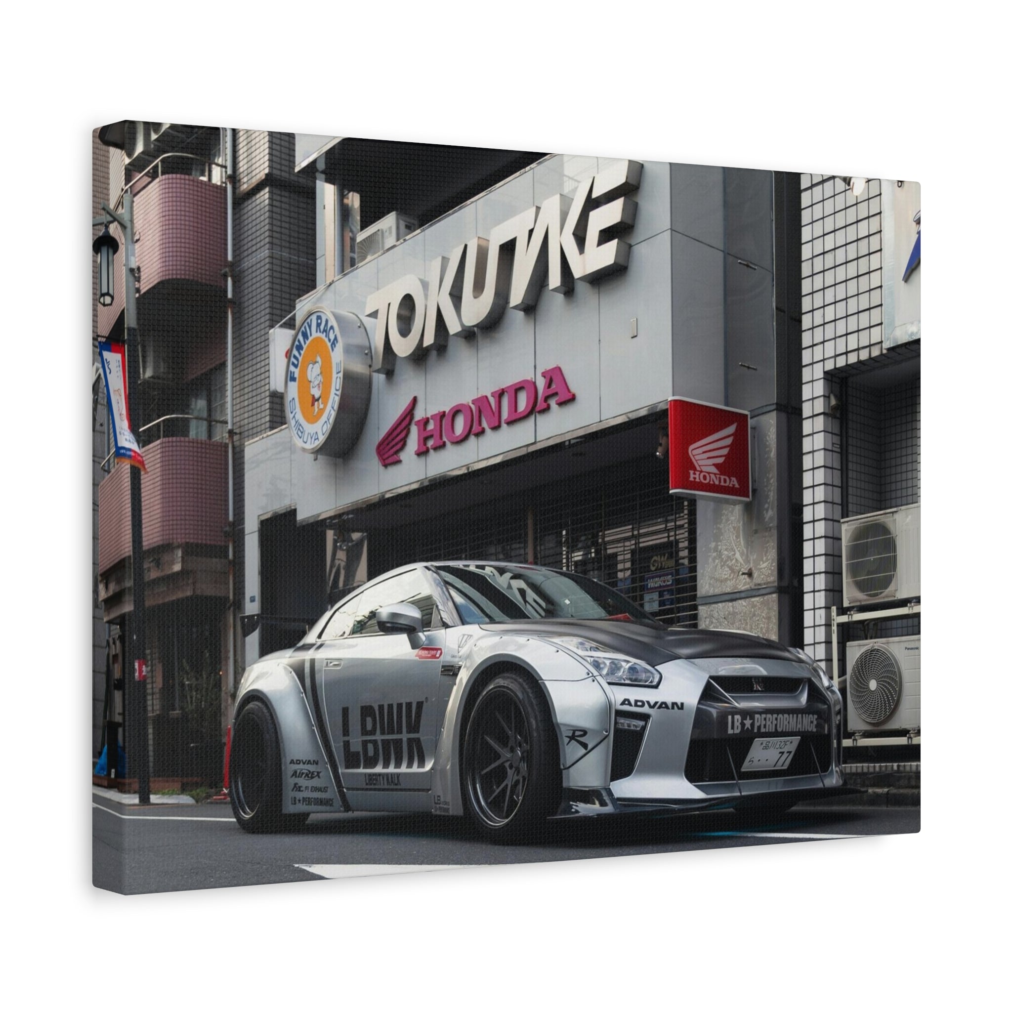 GT-R LBWK Street Build Canvas Wall Art for Men – JDM Tokyo Car Poster Print