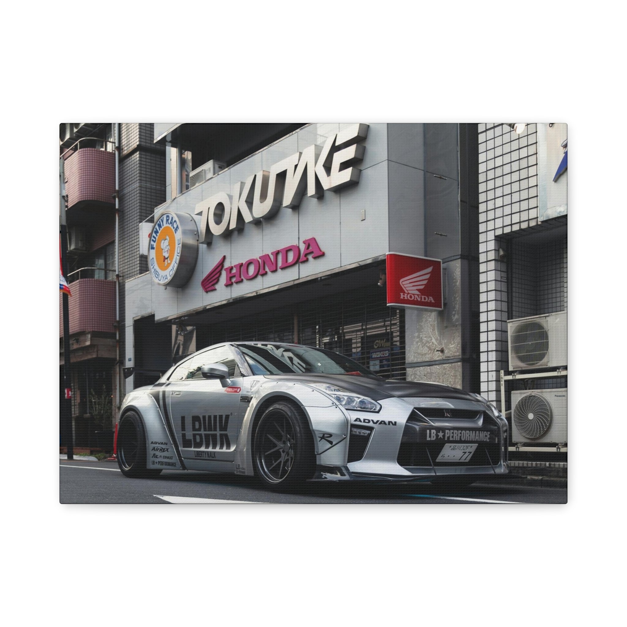 GT-R LBWK Street Build Canvas Wall Art for Men – JDM Tokyo Car Poster Print