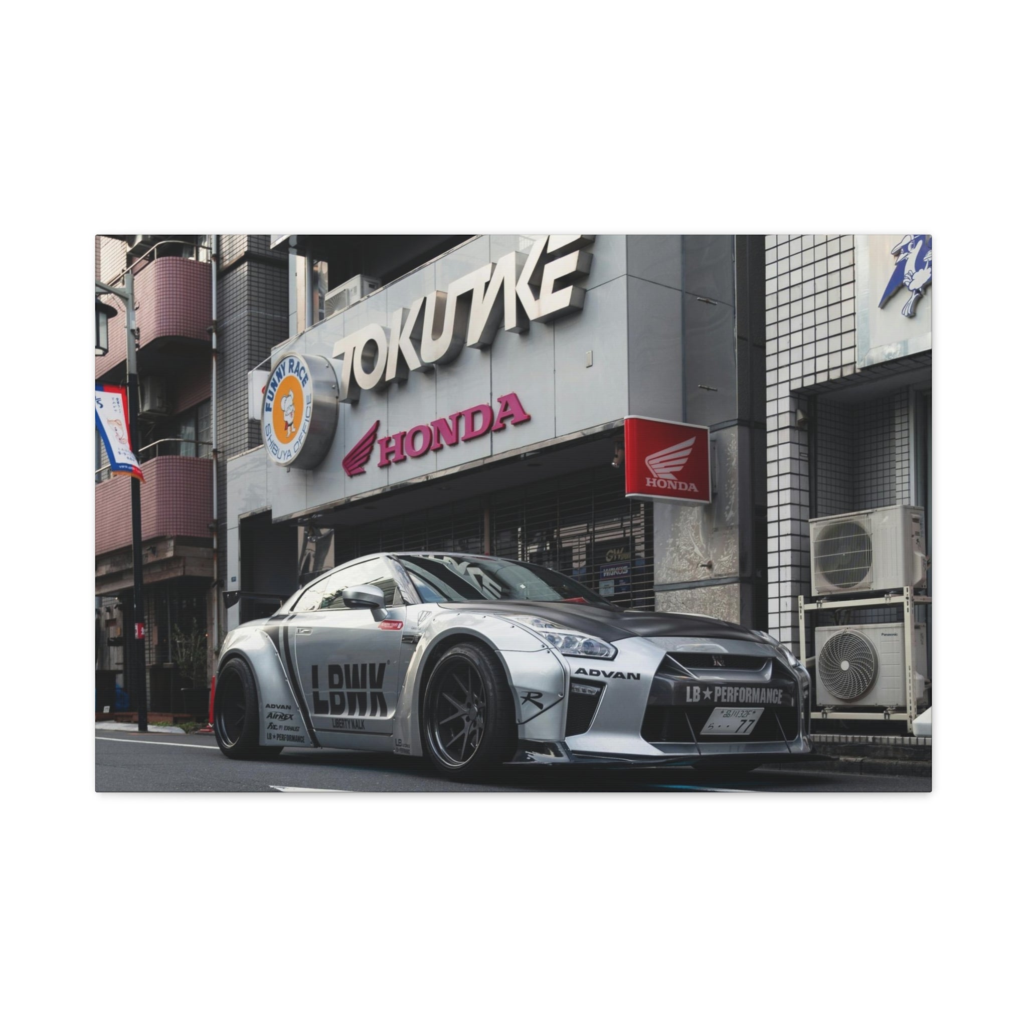 GT-R LBWK Street Build Canvas Wall Art for Men – JDM Tokyo Car Poster Print