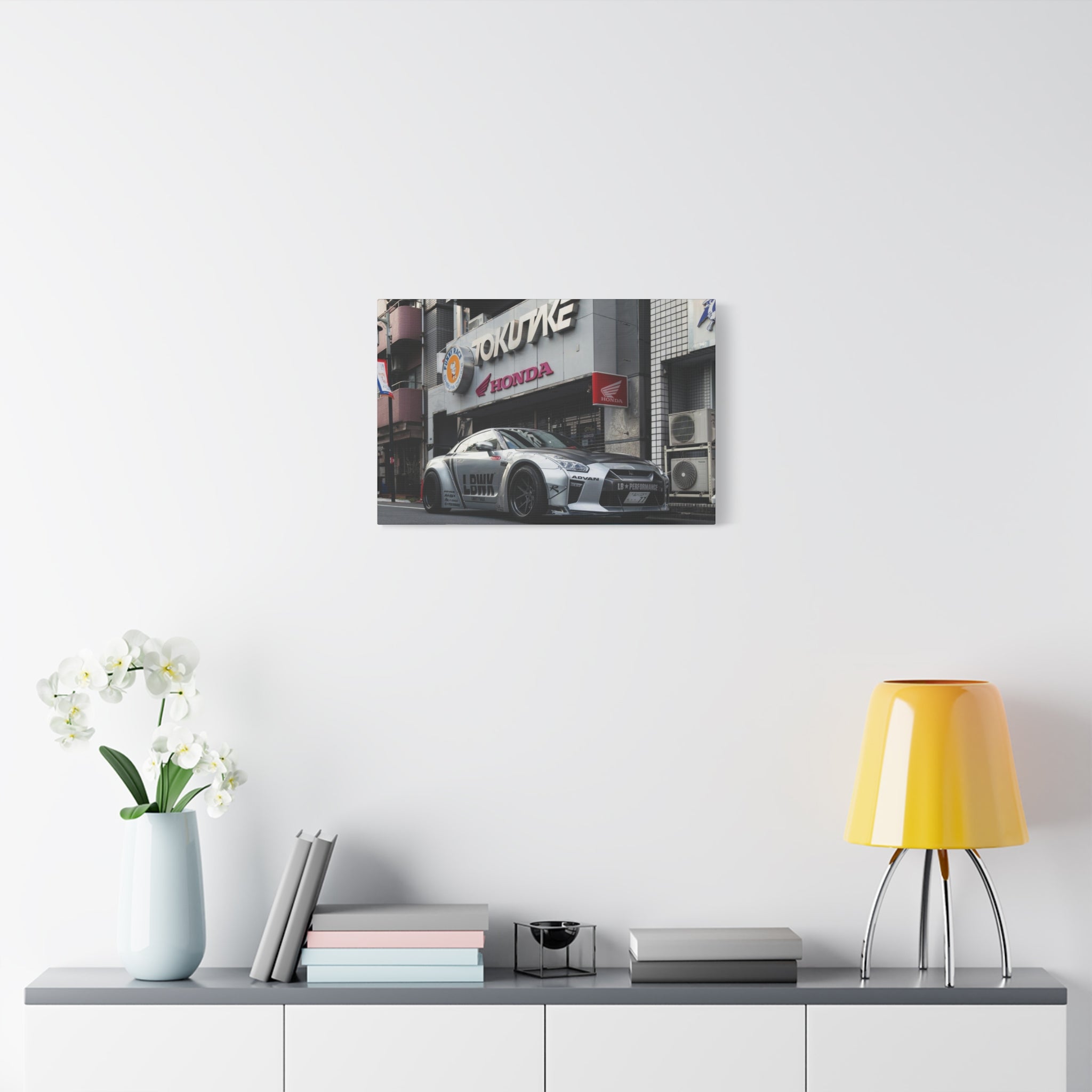 GT-R LBWK Street Build Canvas Wall Art for Men – JDM Tokyo Car Poster Print