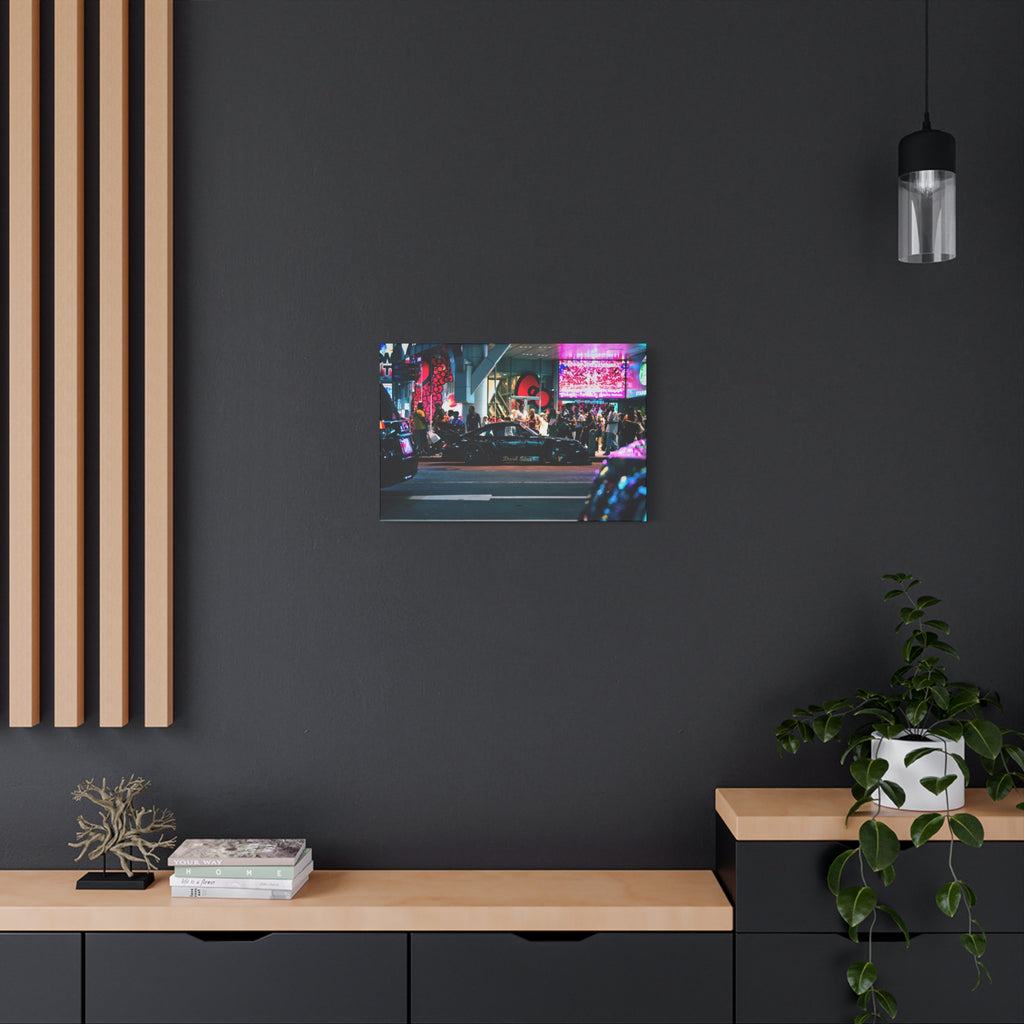 Porsche 911 Neon City Canvas Wall Art for Men – JDM Night Street Car Canvas Print